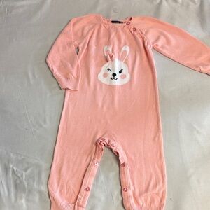 Juniors - Adorable Pink Bunny Kids Knit Romper/Jumpsuit